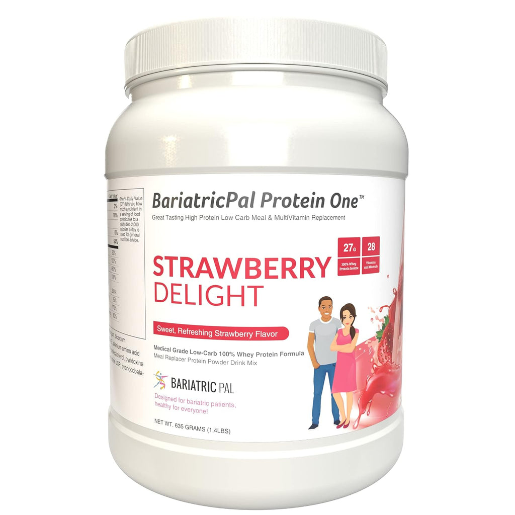 Protein ONE Complete Meal Replacement con Multivitaminas, Calcio y Hierro - BariatricPal - Fresa (15 raciones)