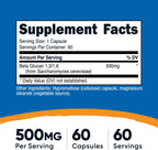 Nutricost Beta Glucan 500mg 1,3/1,6 D-Glucan, 60 Cápsulas Vegetarianas