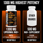 Rossylla Suplemento NAD+ Liposomal, 1300 mg por dosis, 120 Cápsulas Blandas