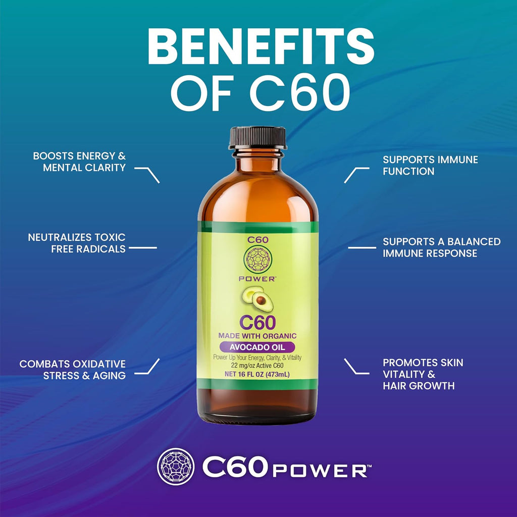 C60 Power en Aceite de Aguacate Orgánico - 473 ml