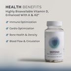 InfiniWell Defend: Suplemento de Vitaminas A, D3 y K2 para Huesos e Inmunidad (60 Cápsulas)
