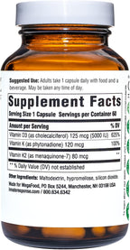 INNATE Response Formulas Vitamina D3 5000 UI con K2 y K1 – 60 Cápsulas Vegetarianas