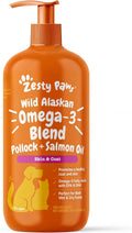 Zesty Paws Aceite de Pescado Wild Alaskan Omega-3 (Salmón y Abadejo) para Perros y Gatos - 946 ml