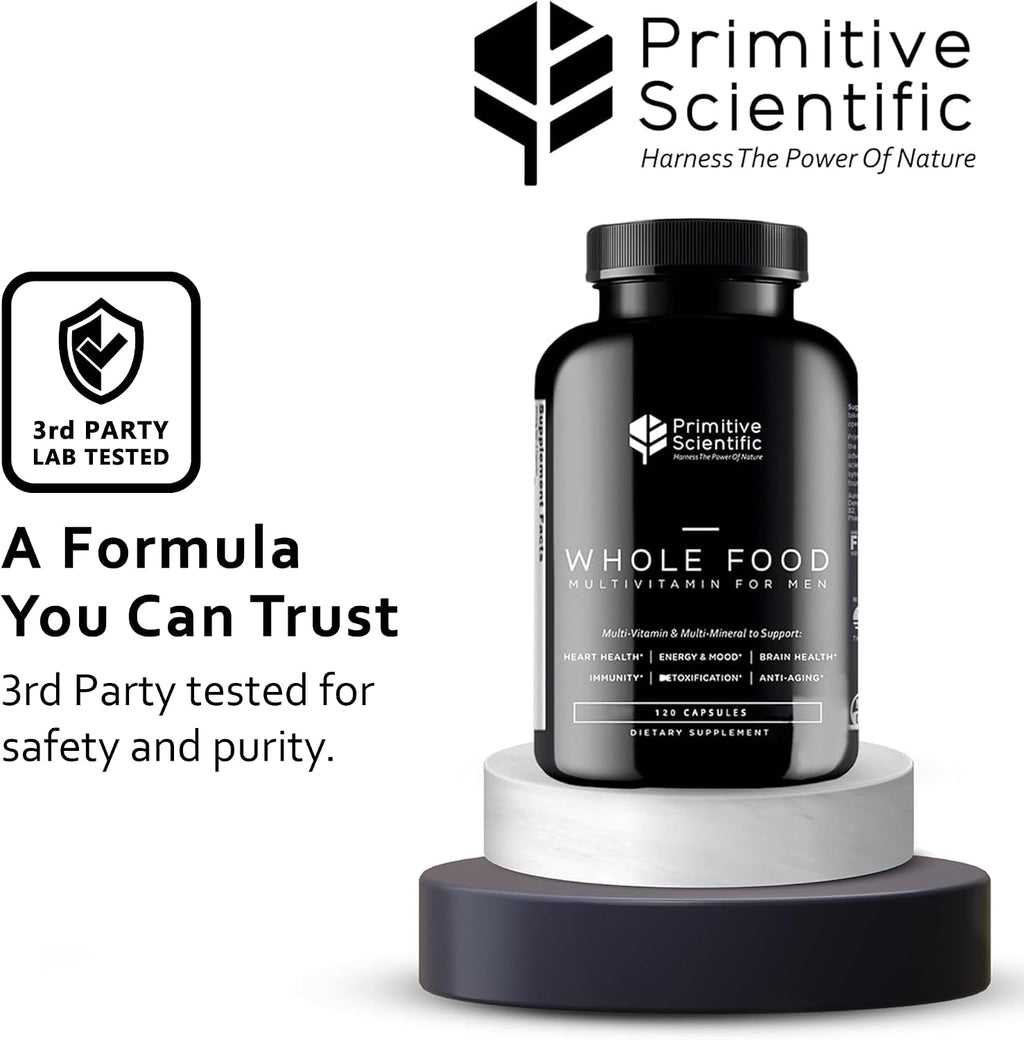 Primitive Scientific Multivitamínico Natural para Hombres - Energía y Bienestar (120 Cápsulas)