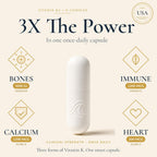 Natural Flow Vitamin D3 with K2 Complex — 5,000 IU D3 + Full K-Complex (K1, MK-4, MK-7) + FOS — Bone, Heart & Immune Support — Vegetarian, USA Made, 60 Capsules