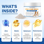 Zinc para Perros - Suplemento de Apoyo Cardíaco, Piel y Pelaje, Función Inmune con Biotina, Selenio y Vitaminas
