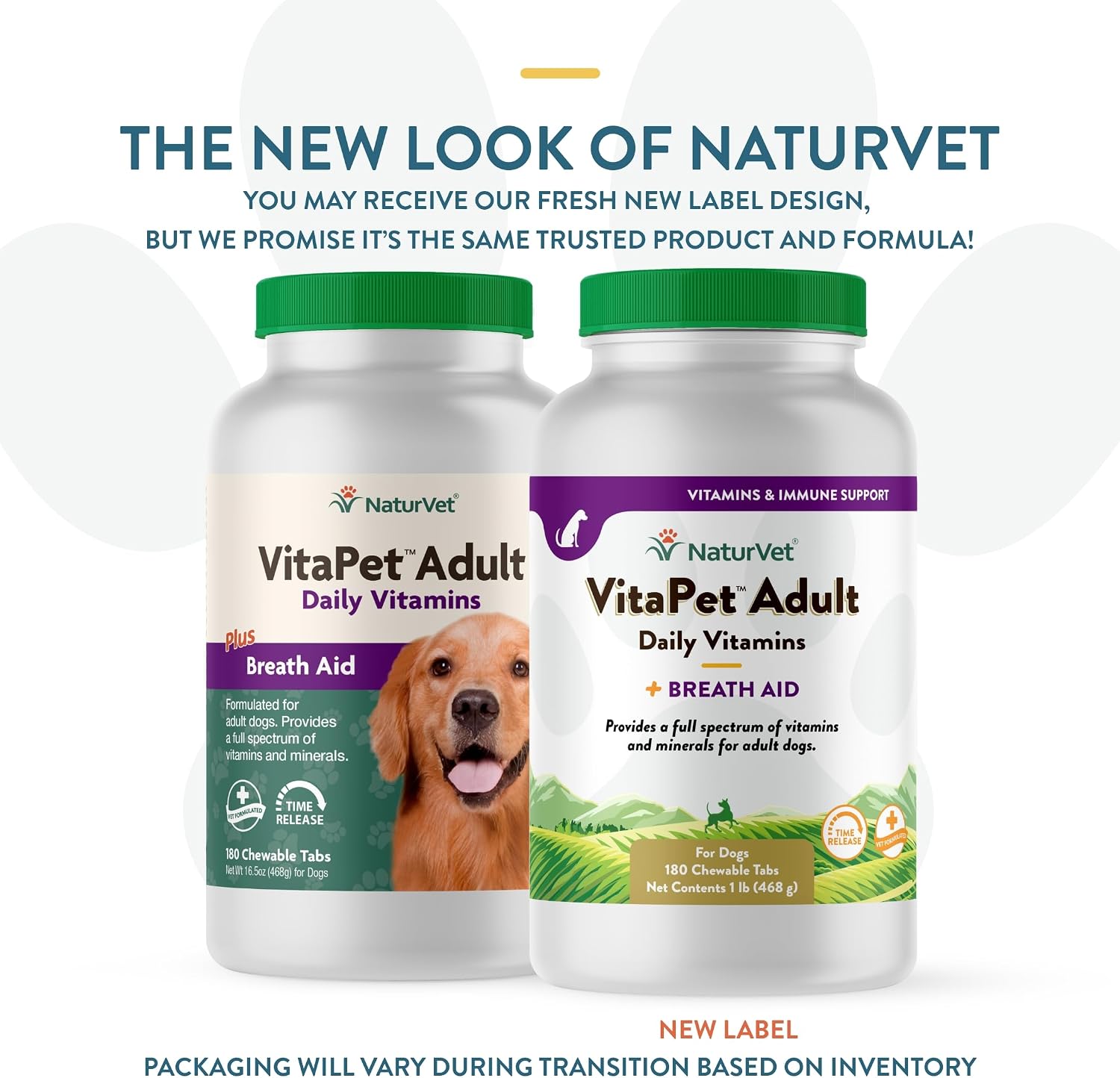 NaturVet VitaPet Vitaminas Diarias para Perros Adultos con Aliento Fresco - 180 Comprimidos