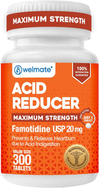 WELMATE - Famotidina 20mg Antiacido de Máxima Potencia, Alivio Rápido de la Acidez, 100 Comprimidos