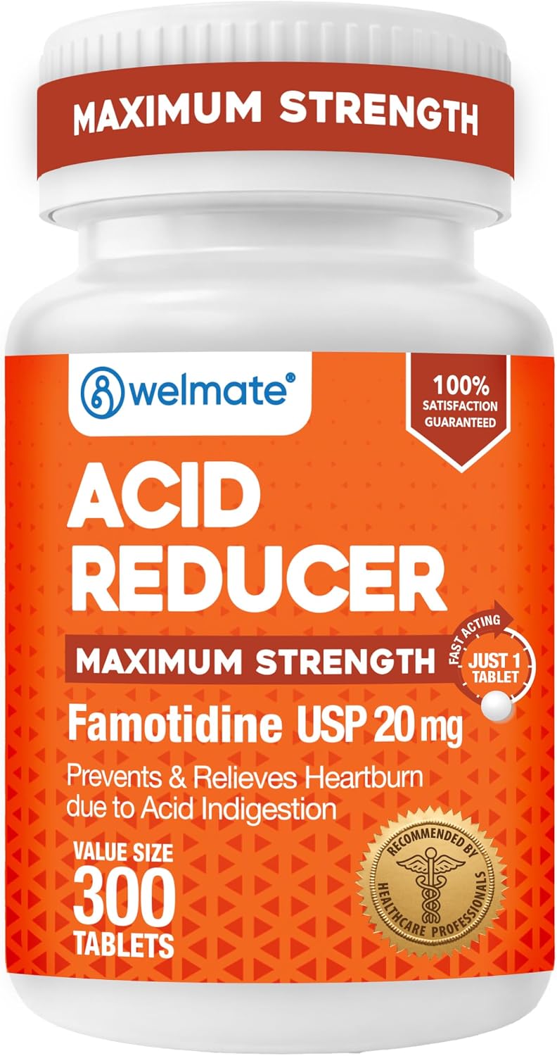 WELMATE - Famotidina 20mg Antiacido de Máxima Potencia, Alivio Rápido de la Acidez, 100 Comprimidos