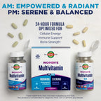 KAL Women's Multivitamin AM/PM, 2 en 1, con Ashwagandha, Silicio, Espirulina Orgánica y GABA, 120 Comprimidos