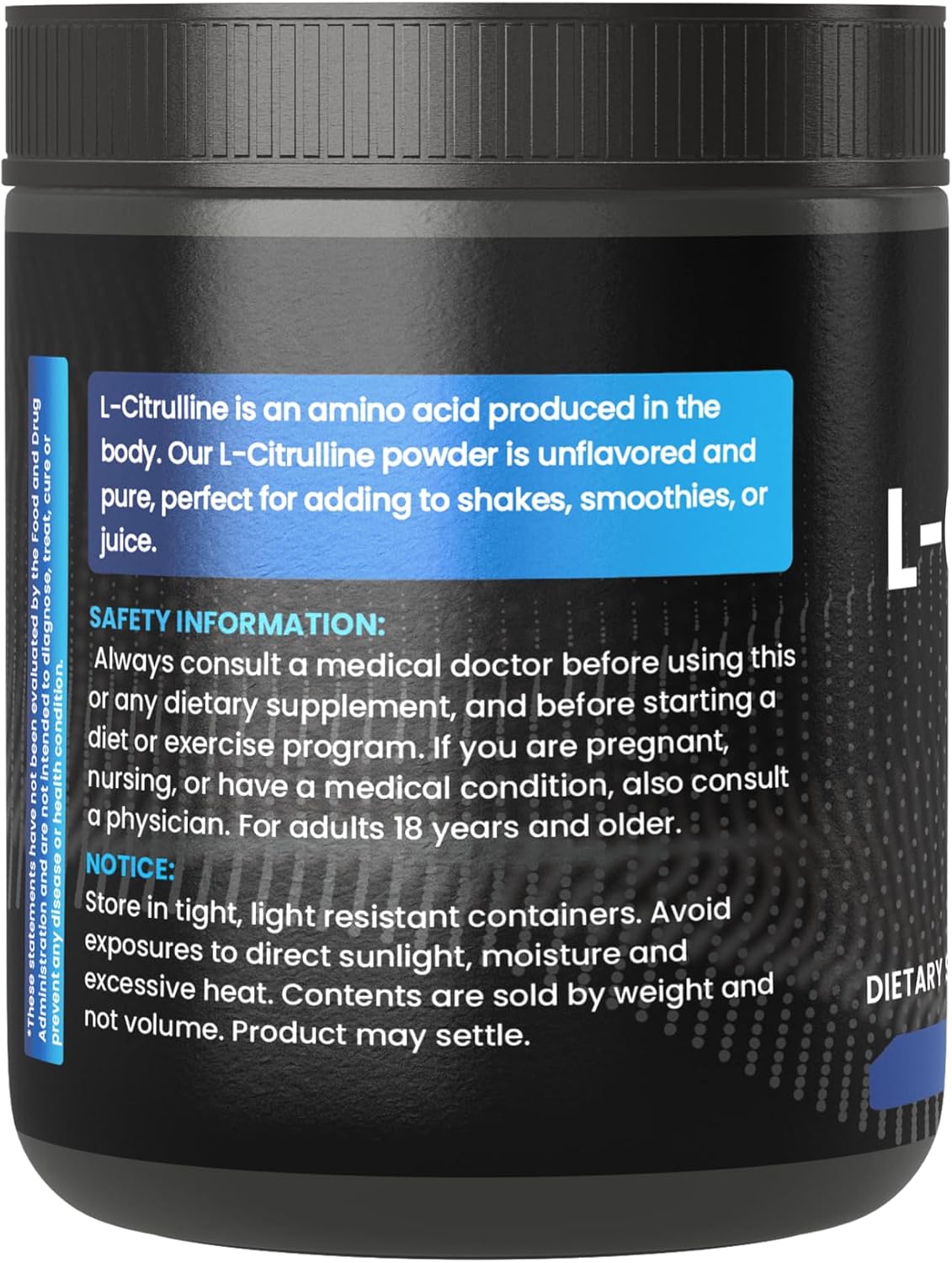 PURE ORIGINAL INGREDIENTS L-Citrulina en Polvo (311g) - Aminoácido Natural, Sin Sabor, Siempre Puro