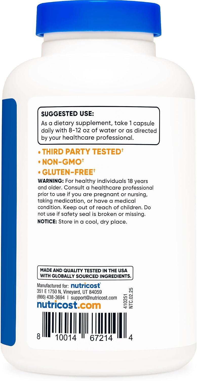 Vitamina B12 (Metilcobalamina) 5000mcg, 240 Cápsulas - Nutricost