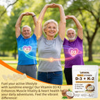 LETSCOL 2-en-1 Vitamina D3 K2 Softgel, 10000 UI de Vitamina D3 y 200 mcg de Vitamina K2 MK-7