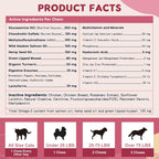 Suplemento para Articulaciones y Cadera para Perros con Glucosamina, MSM, Condroitina, Omega-3 y Cúrcuma - 180 Golosinas Liofilizadas