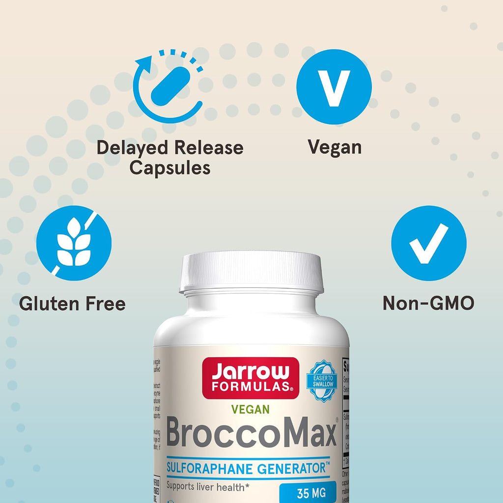 Jarrow Formulas BroccoMax Sulforaphane Generator 35 mg - 60 Cápsulas Vegetales de Liberación Retardada