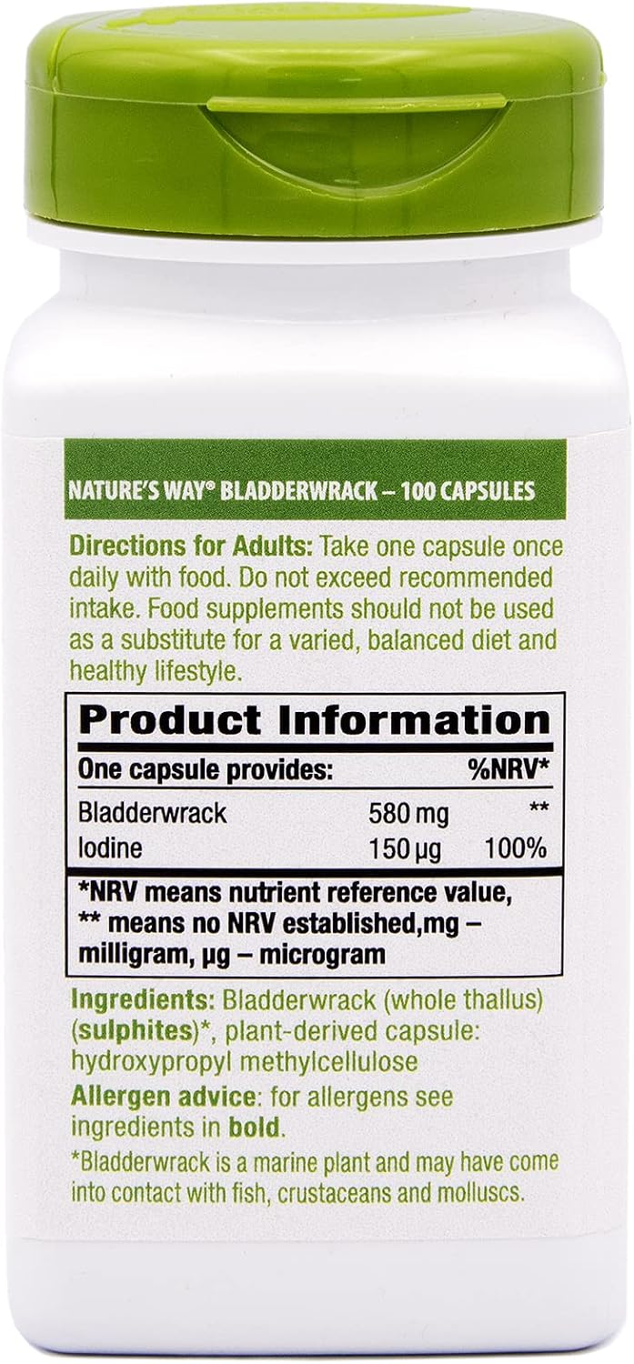 Nature's Way Bladderwrack - 100 Cápsulas Vegetales