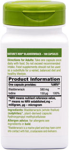 Nature's Way Bladderwrack - 100 Cápsulas Vegetales