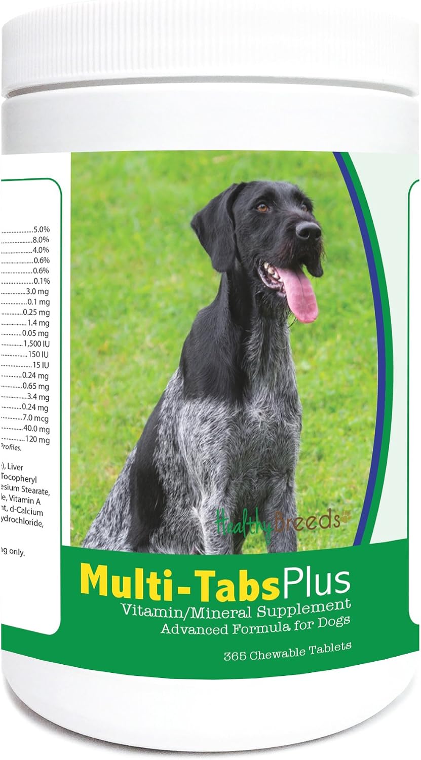 Healthy Breeds German Wirehaired Pointer Multi-Tabs Plus Chewable Tablets, 365 comprimidos
