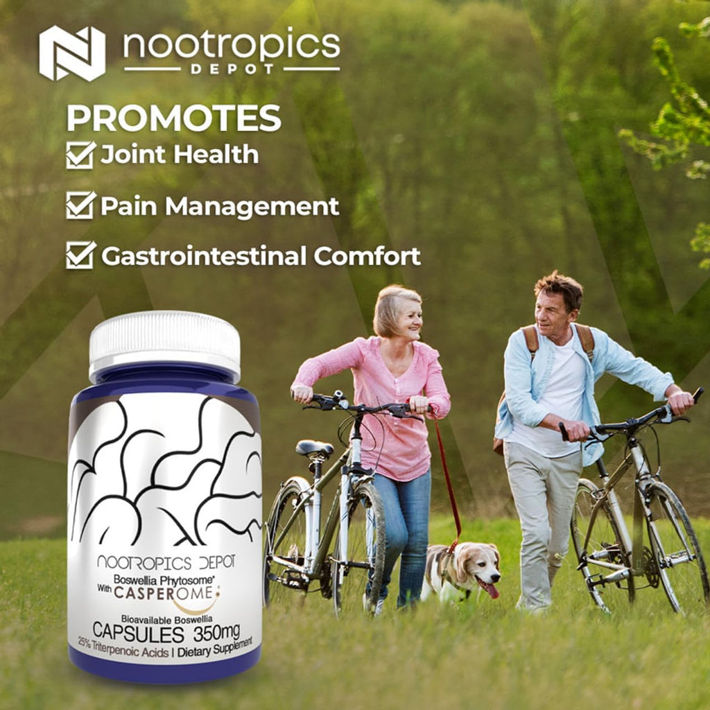 Nootropics Depot Boswellia Phytosome Cápsulas | 350mg | Casperome | 25% Ácidos Triterpénicos | Boswellia serrata | Incienso | Salud Articular | 30 Unidades
