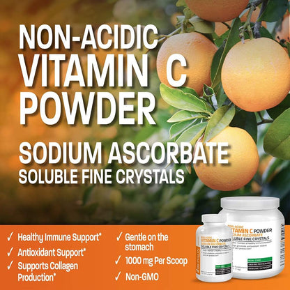 Bronson Vitamina C No Ácida en Polvo – Ascorbato Sódico No GMO – 1 kg (2.2 lbs) – Image 3