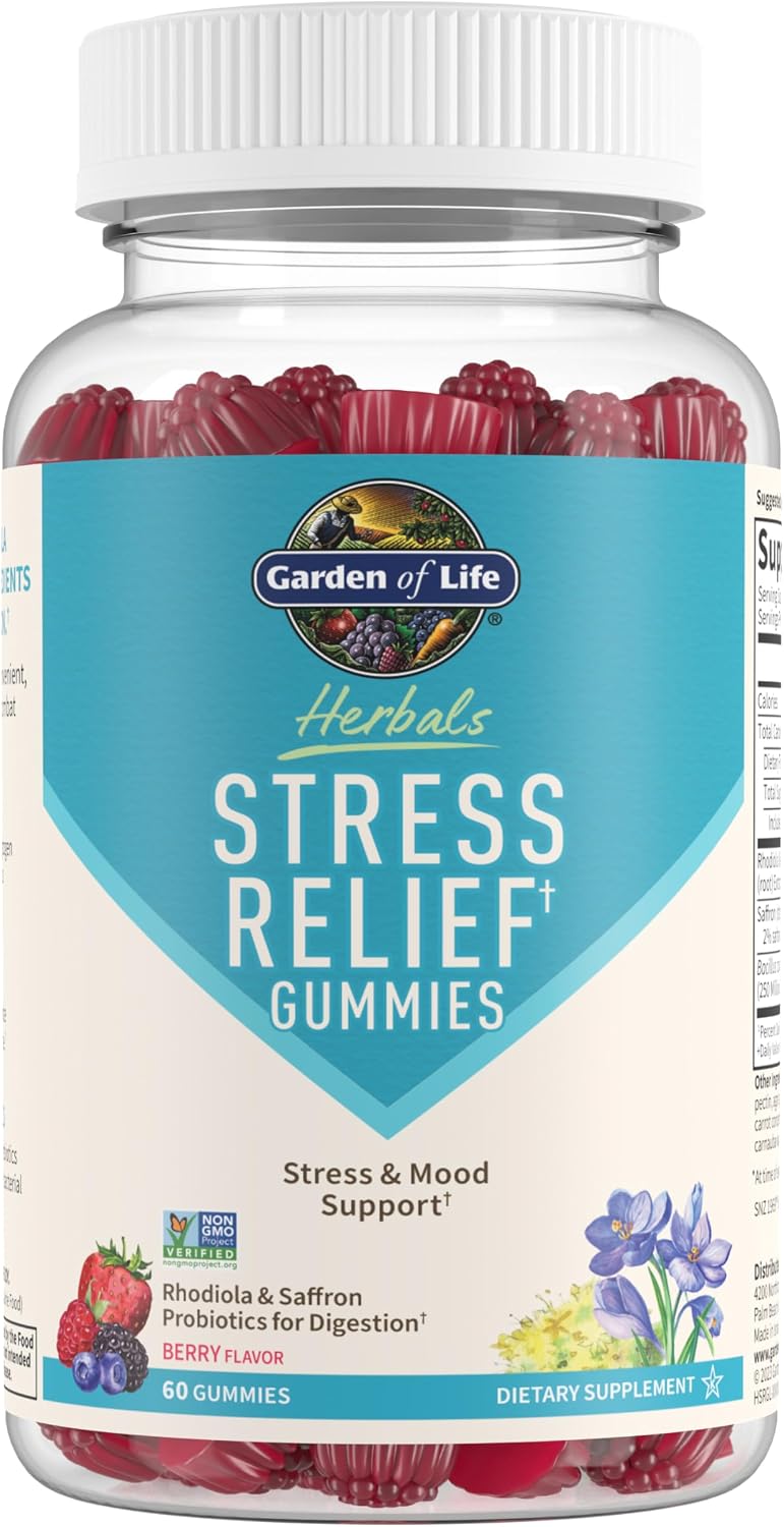 Garden of Life Herbals Gominolas Anti-estrés con Rodiola y Azafrán, 30 uds.