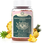 LanranBee Premium Feminine Balance Gummies - Probiótico Vaginal - 60 Gominolas - Sabor Piña Hawaiana