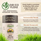 Cápsulas de Sebo de Res Pastoreado – 3000 mg por Dosis | Grass-Fed, Grass-Finished (Nueva Zelanda) | Sin OGM, Sin Rellenos | 30 Días
