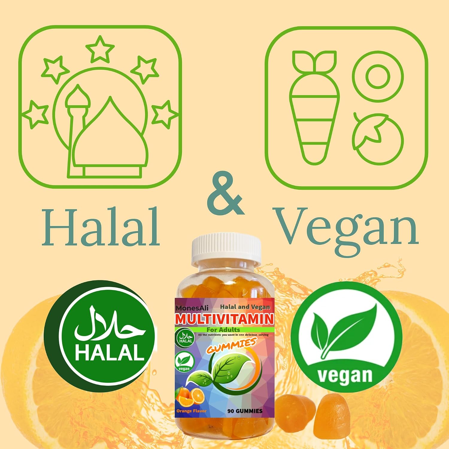 Multivitamin Gummies Veganas y Halal para Adultos