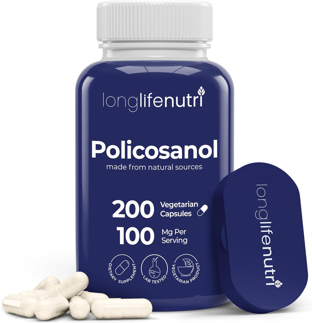 LongLifeNutri Policosanol 100mg - 200 Cápsulas Vegetarianas