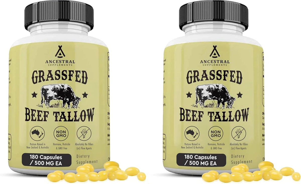 Ancestral Supplements Cápsulas de Sebo de Res Grass Fed, 3000 mg, 180 Cápsulas – Image 8