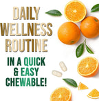 Vitamina C 1000 mg por ración Masticable - Sin Azúcar - Antioxidantes Extra - Suplemento Natural con Vitamina C y Escaramujo - Sabor Naranja - 60 Comprimidos