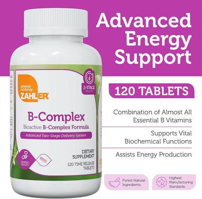 Zahler Complejo B - 120 Comprimidos – Sistema nervioso: B1, B2, B6, B12 y biotina contribuyen al funcionamiento – Image 2