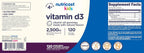 Nutricost Gomitas de Vitamina D3 para Niños 2500 UI (62.5 mcg), 120 Gomitas - Sabor a Bayas Mixtas