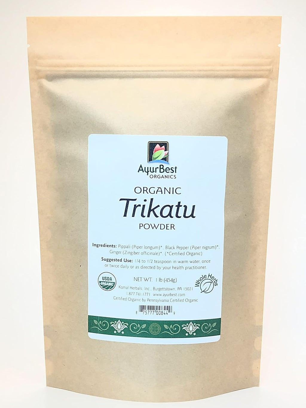 Organic Trikatu Powder, AyurBest Organic, Kosher, Ayurvedic (450g)