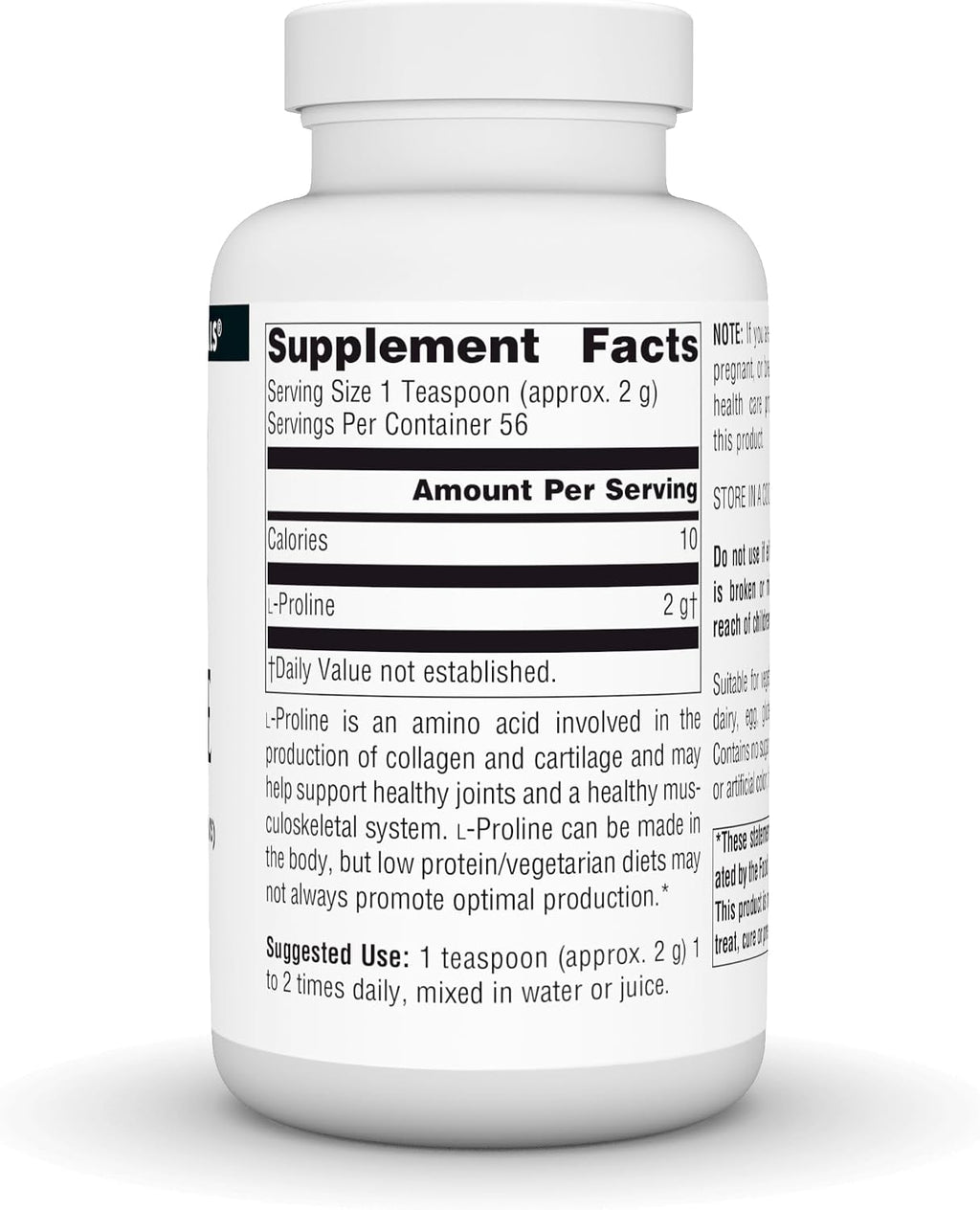 Source Naturals L-Prolina en Polvo - 113 g (4 oz)