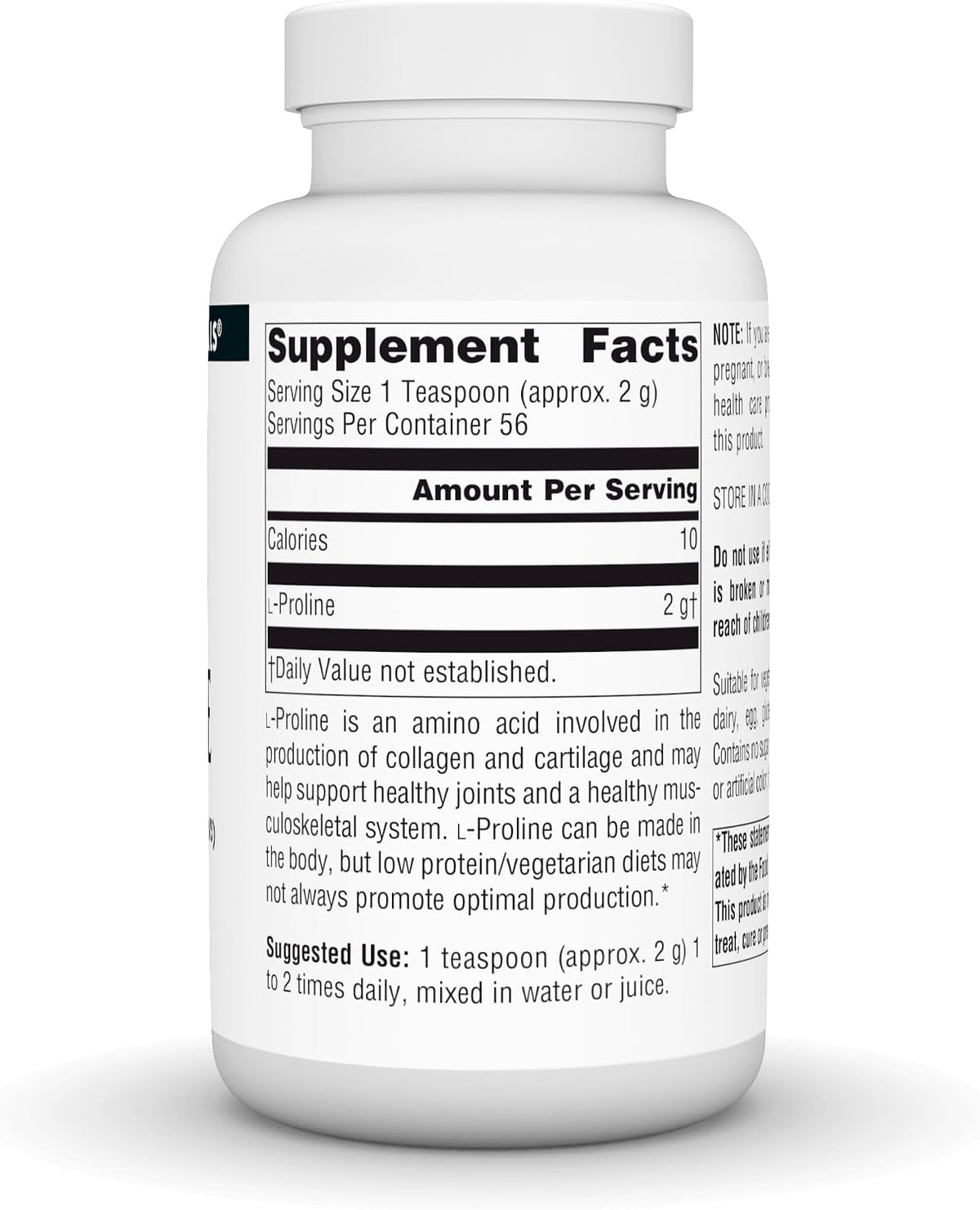 Source Naturals L-Prolina en Polvo - 113 g (4 oz) – Image 2