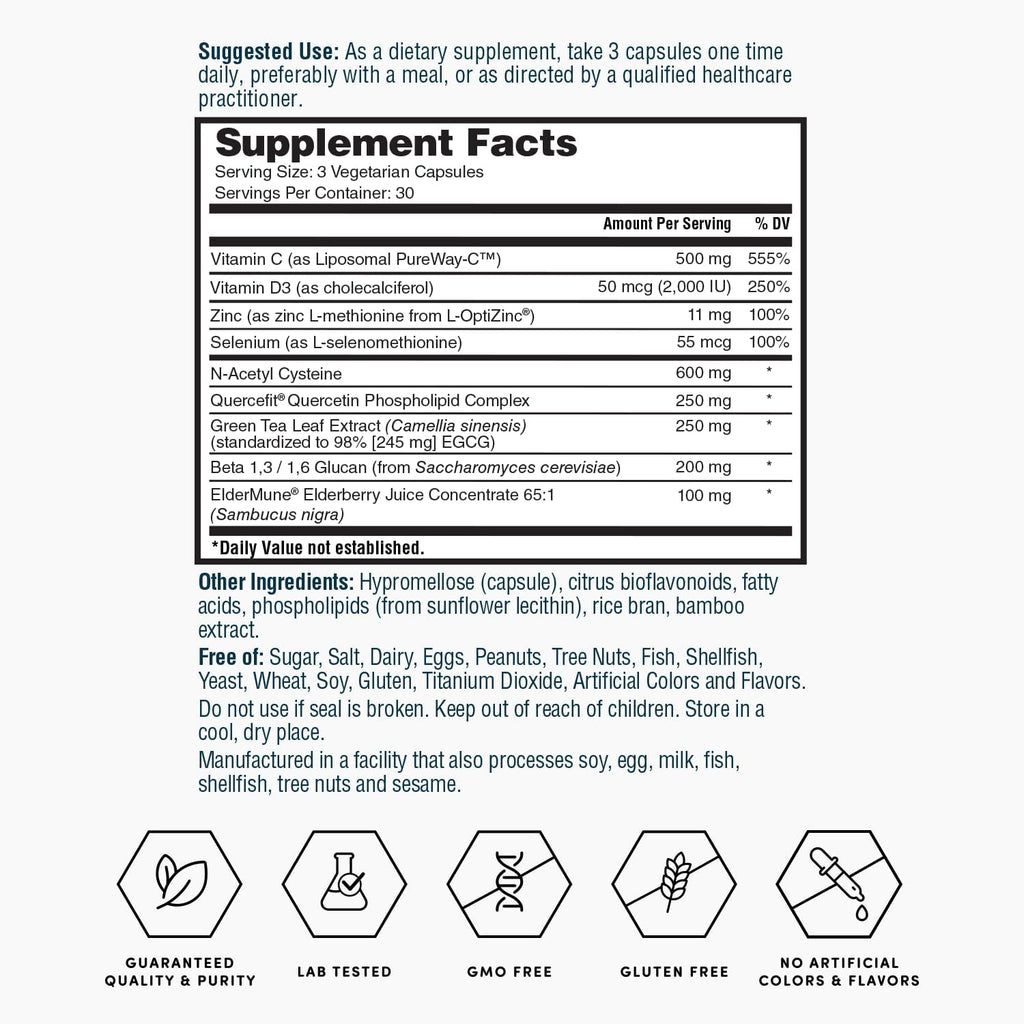 Nature's Lab Gold ImmuneShield - 90 Cápsulas (30 Días) - Apoyo Inmunitario