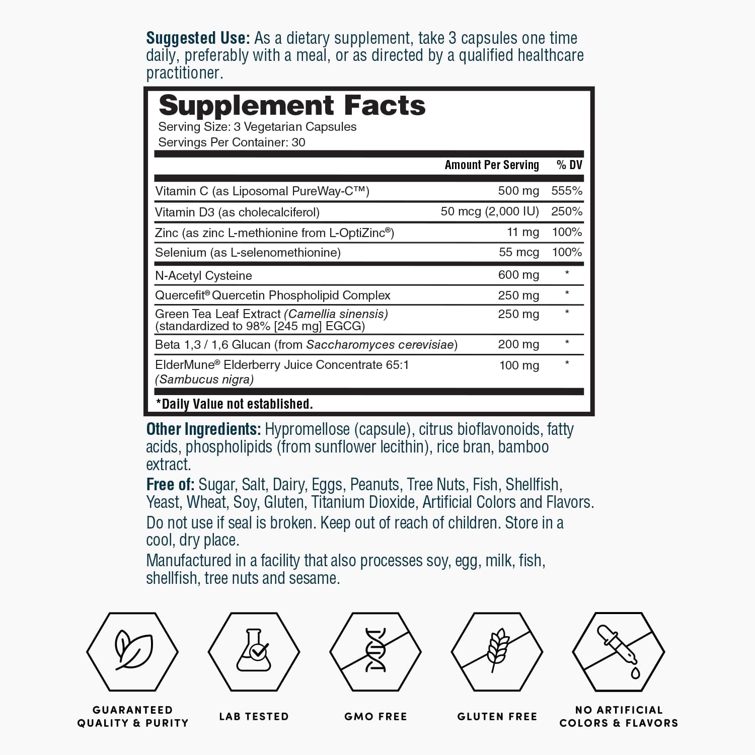 Nature's Lab Gold ImmuneShield - 90 Cápsulas (30 Días) - Apoyo Inmunitario