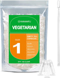 wananfu Cápsulas Vegetales Vacías Tamaño 1 (100 uds) con Micro Cuchara Dosificadora
