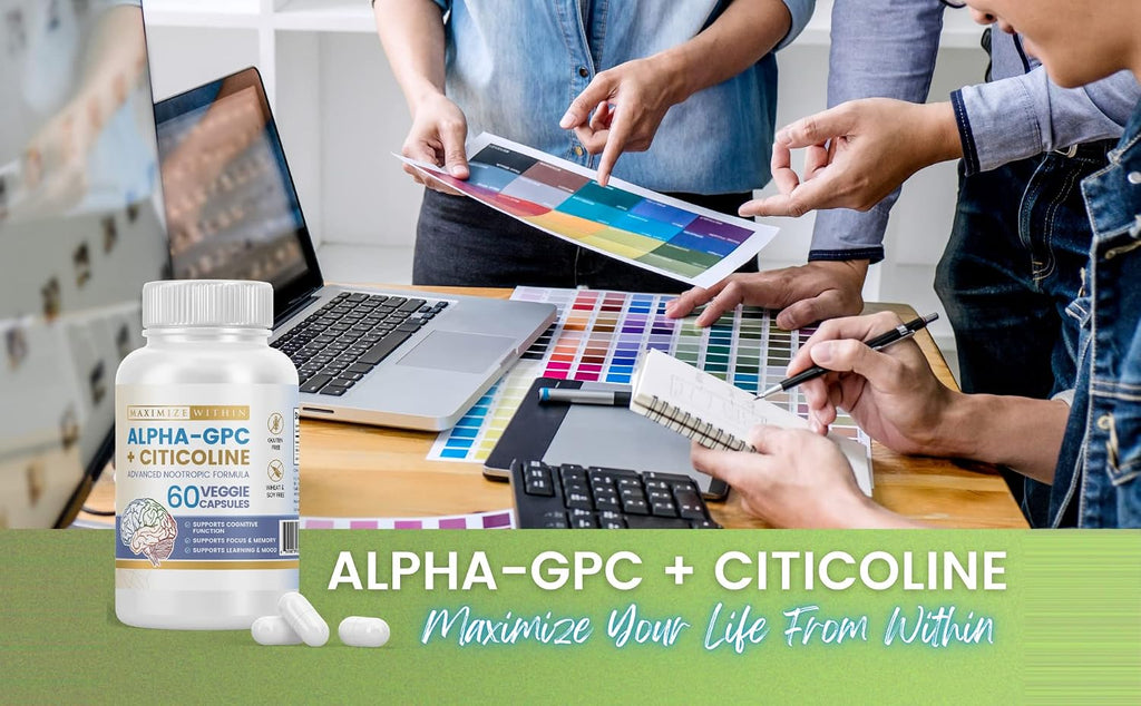 Alpha GPC + Citicolina 60 Cápsulas, 1600mg Fórmula Concentrada