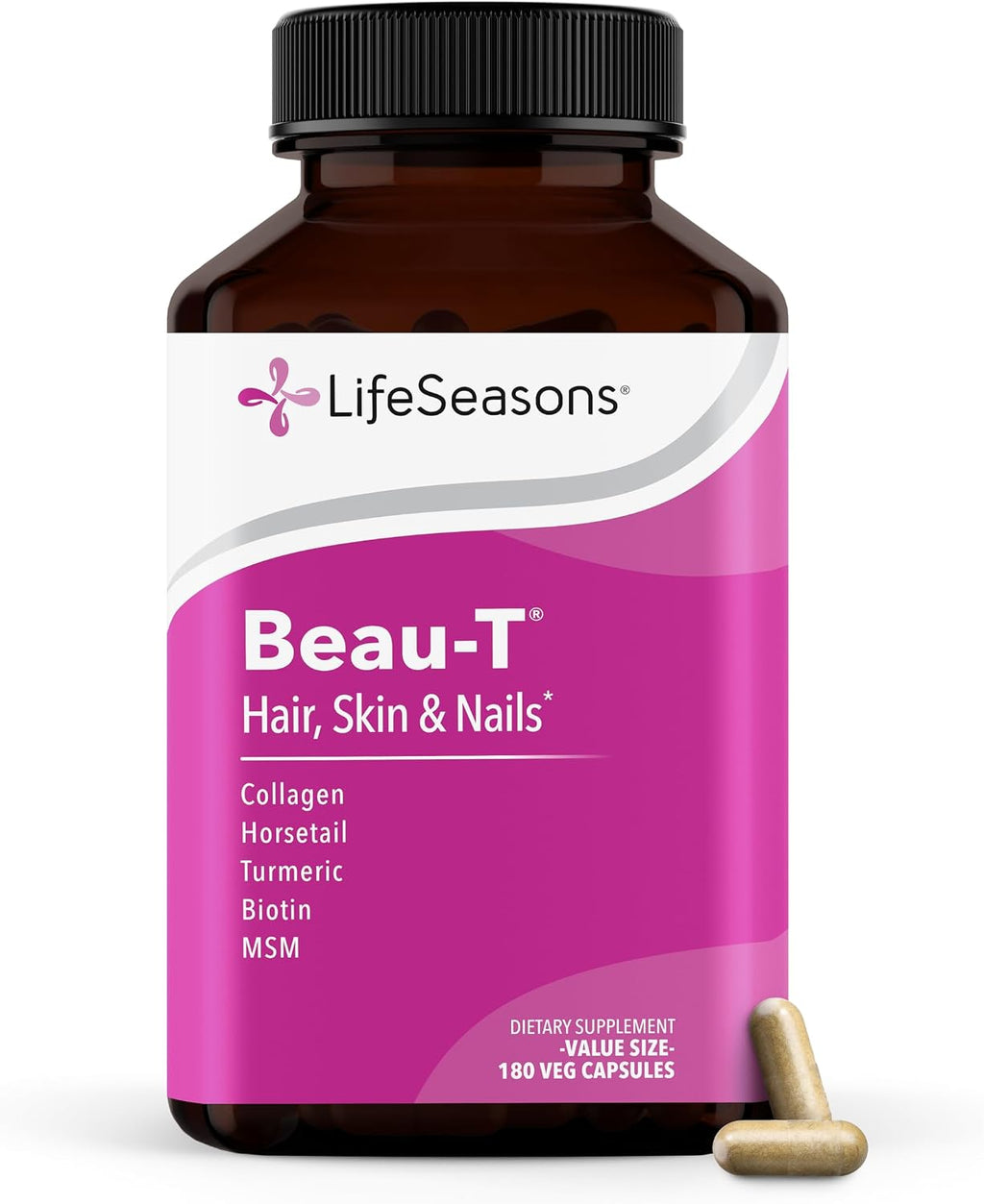 LifeSeasons Beau-T - Complemento para Cabello, Uñas y Piel - 180 Cápsulas