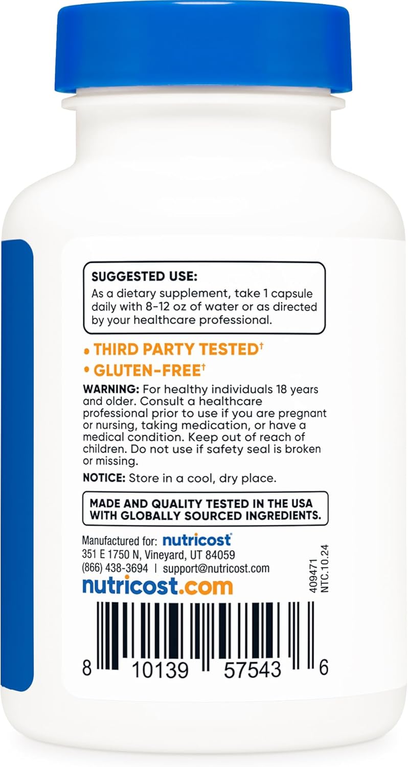 Nutricost R-5-P (Riboflavina-5-Fosfato) Vitamina B2, 50 mg, 120 Cápsulas - Vegano, Sin OGM