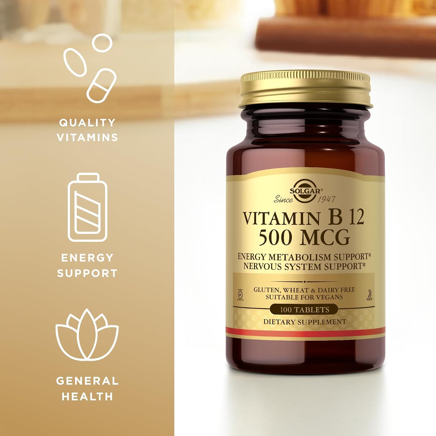 Solgar Vitamina B12 500mcg, 100 Comprimidos