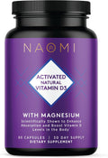 NAOMI Activated Vitamin D3 5000 IU + Magnesium 250mg - Apoya la Salud Ósea, Inmunidad y Relajación Muscular