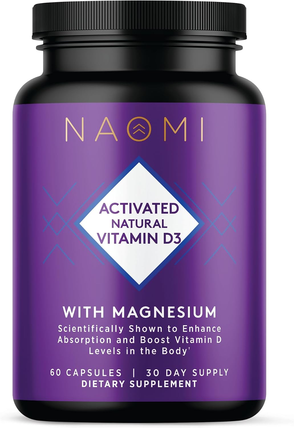 NAOMI Activated Vitamin D3 5000 IU + Magnesium 250mg - Apoya la Salud Ósea, Inmunidad y Relajación Muscular