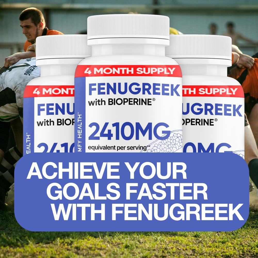 Comfy Health Fenogreco Cápsulas 2410mg con Bioperine - 120 Cápsulas