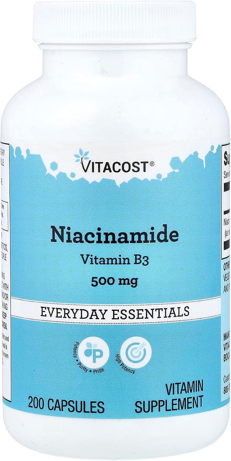 Vitacost Niacinamida, 500 mg, 200 Cápsulas