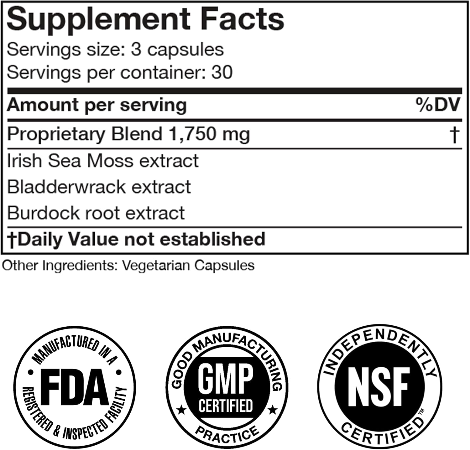 Irish Sea Moss Advanced Cápsulas 1500mg - Doctor Morse's