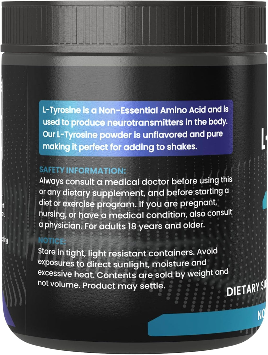 PURE ORIGINAL INGREDIENTS L-Tyrosine en Polvo, 227 g (8 oz)