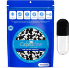 Capsuline Cápsulas de Gelatina Vacías Tamaño 4, Negro/Transparente - 1000 Unidades | Sin Gluten, Kosher, Certificado No-GMO | Cápsulas de Gelatina Bovina para Relleno de Suplementos DIY